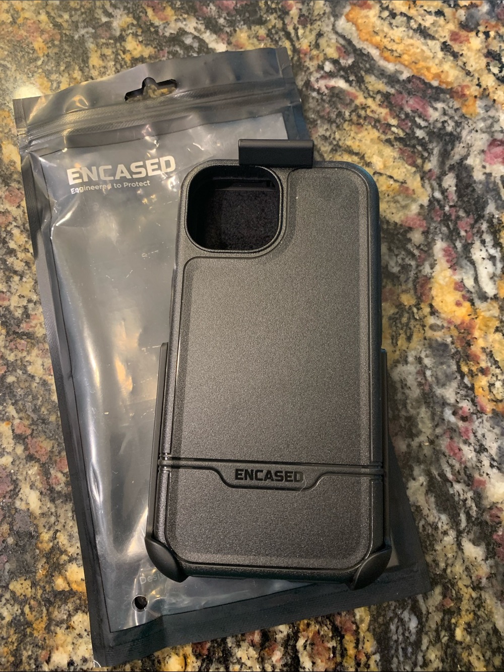 Encased Rebel-Armor for iPhone 16 Pro Case with Belt Clip, Black